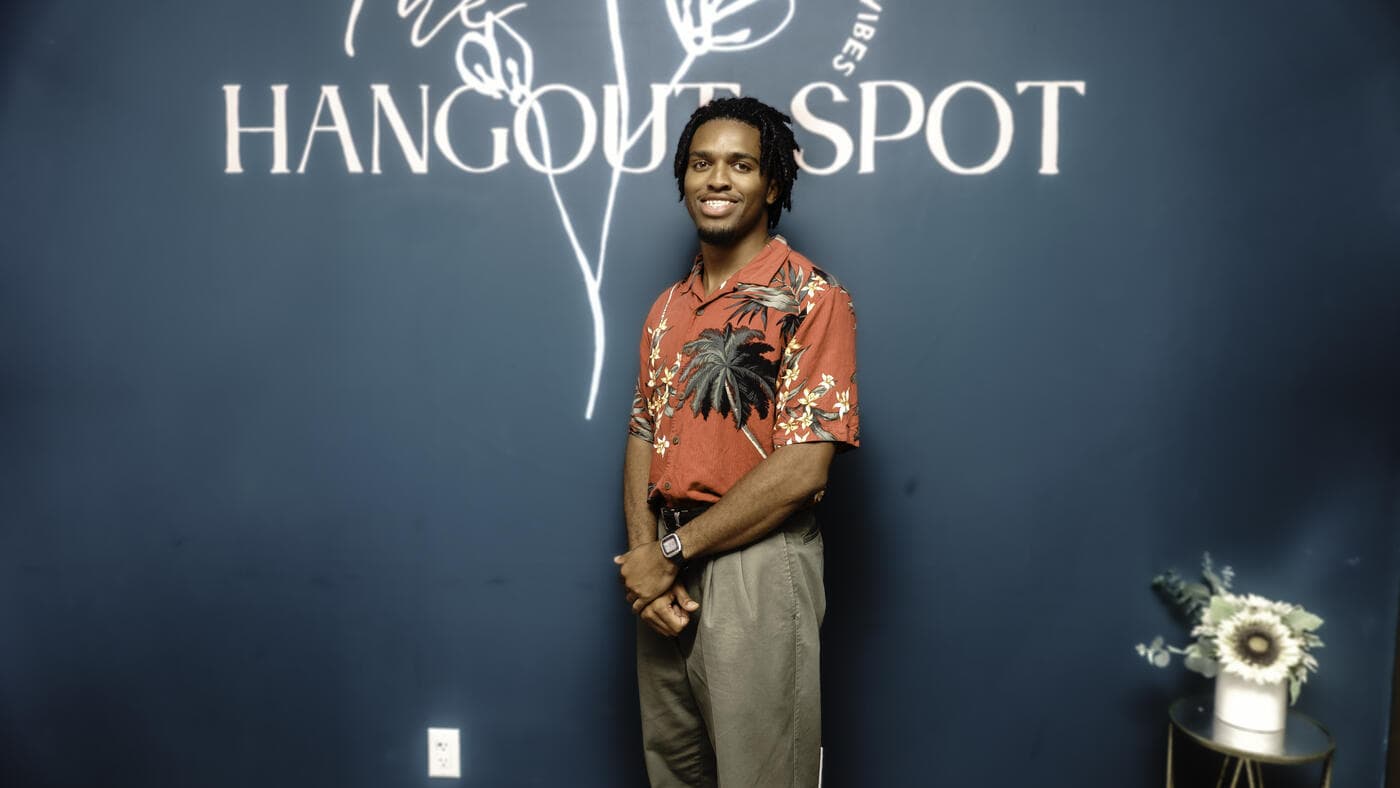 A guest in a bold printed shirt at Gala Night